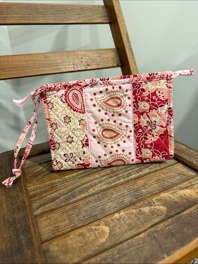 Lemon Hill Quilted Cosmetic Travel Bag Floral Paisley Makeup Pouch